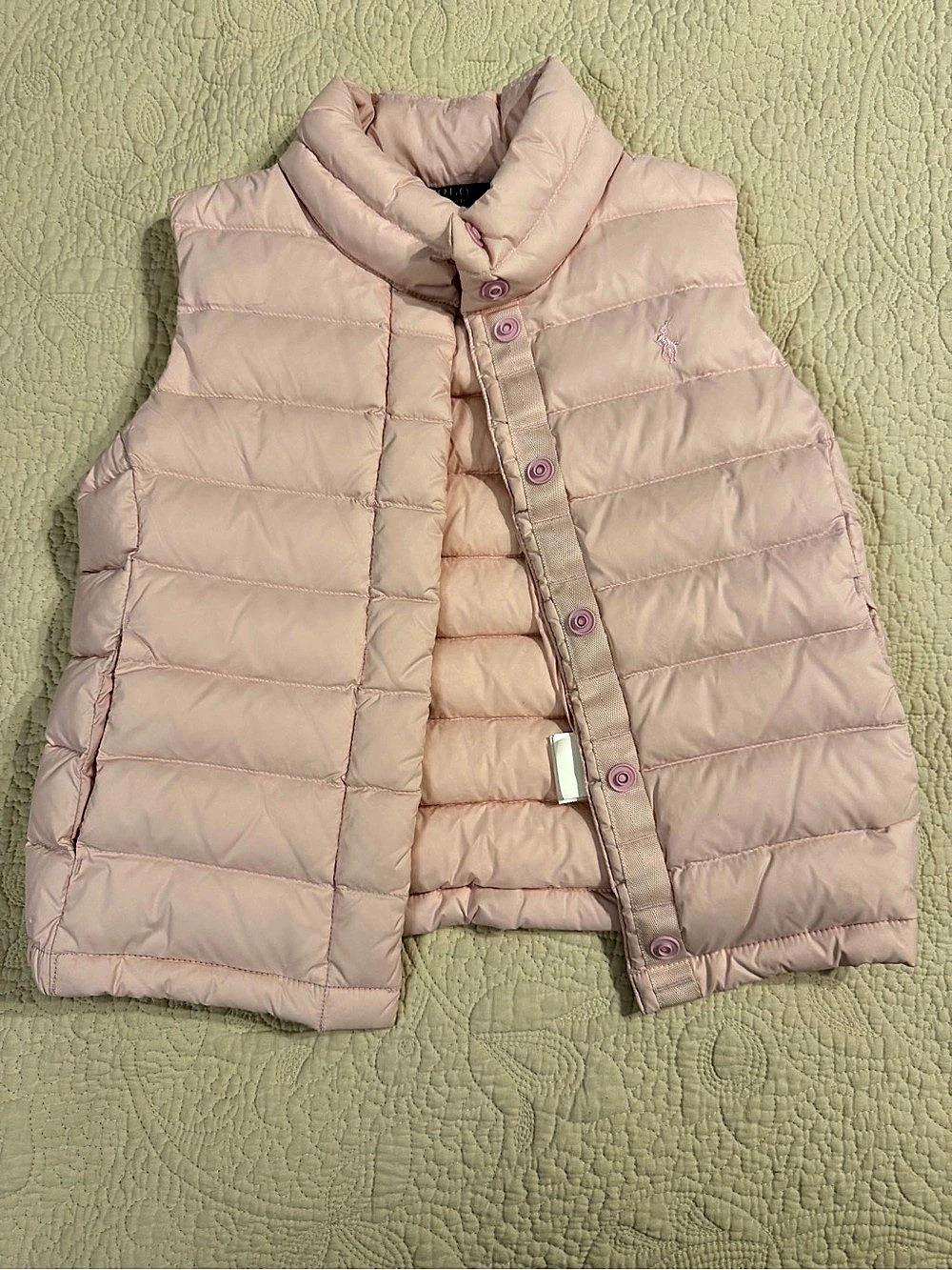 Polo Ralph Lauren Girls Down Puffer Vest in Pink Like New